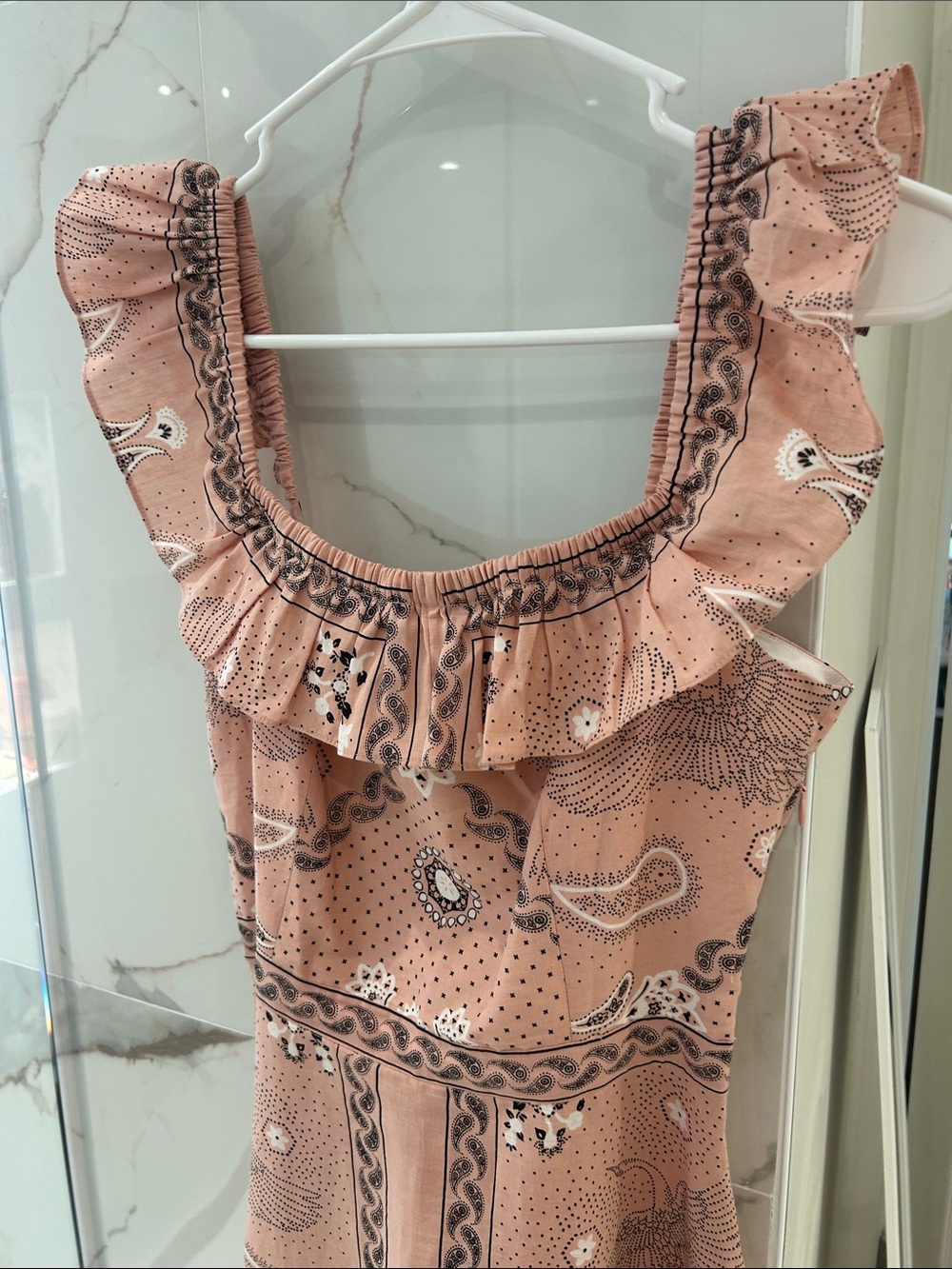 Sandro Blush Pink Paisley Midi Dress - Picture 3 of 6
